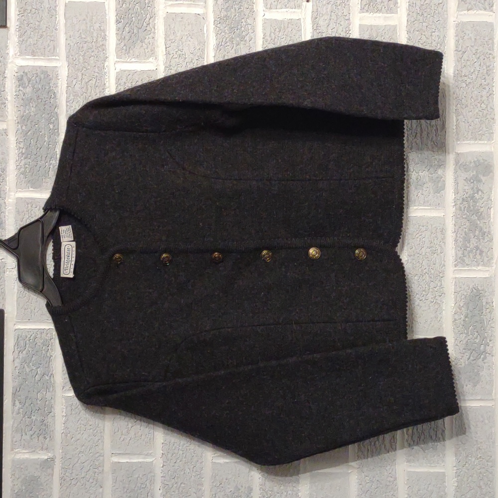 Bridgewater 100% Wool Women's Grey Button Down Cardigan Sweater Size MP